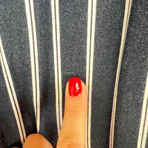 Brandy Melville Women Size ? Striped Casual Trousers Pants High Rise Navy/White - Picture 7 of 7